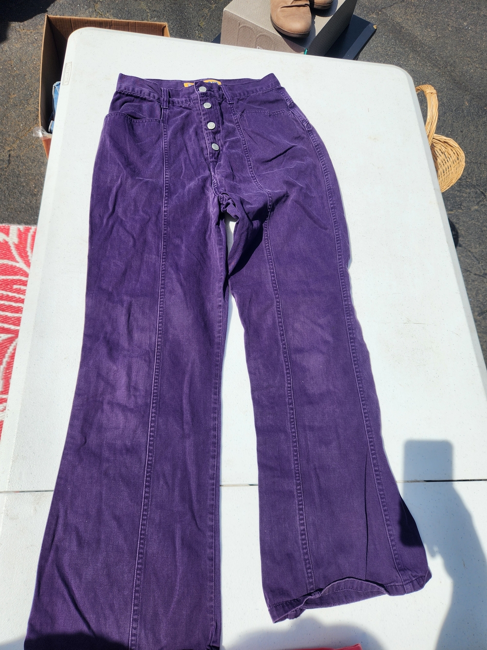 Faded Glory Purple Button-Fly Kids Jeans